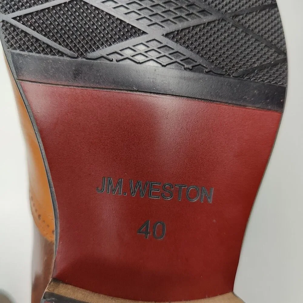 J.M. Weston Shoes Cap Toe Oxford Brown Leather Mens Size US 7 EU 40